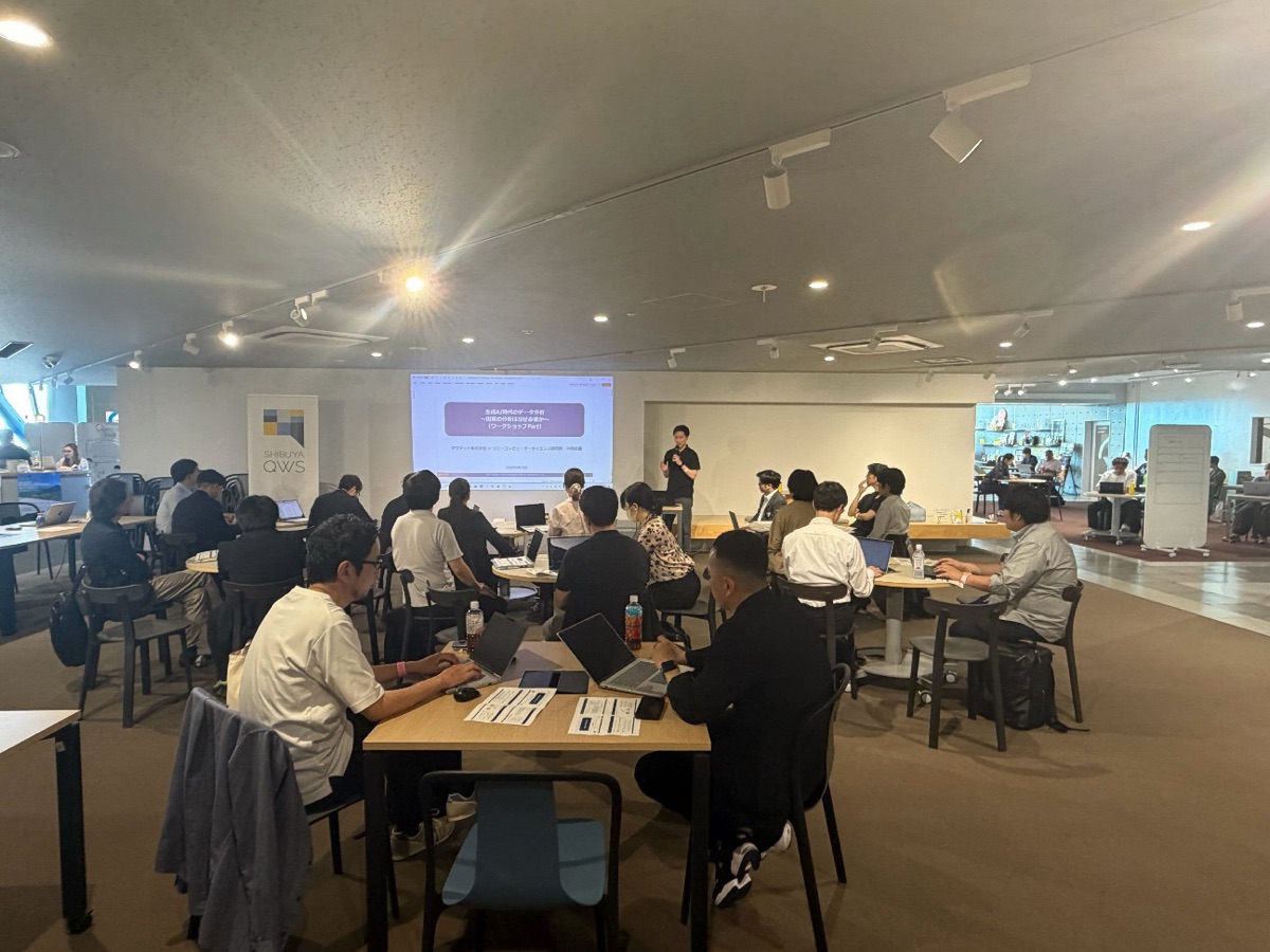 The workshop in progress. Participants are following the presentation with laptops at the venue.